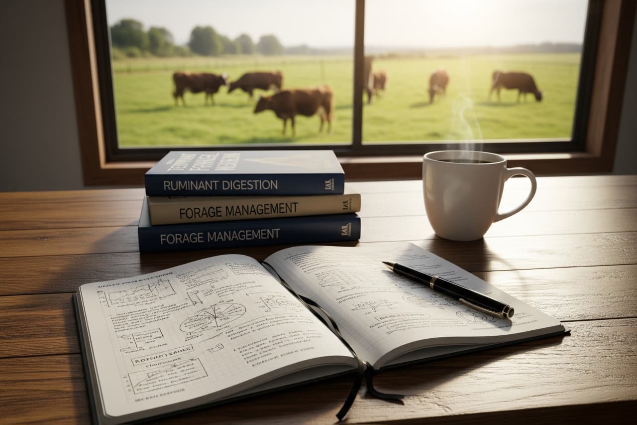 Academia Hidabo - libros técnicos de nutrición bovina y manejo ganadero con ganado pastando